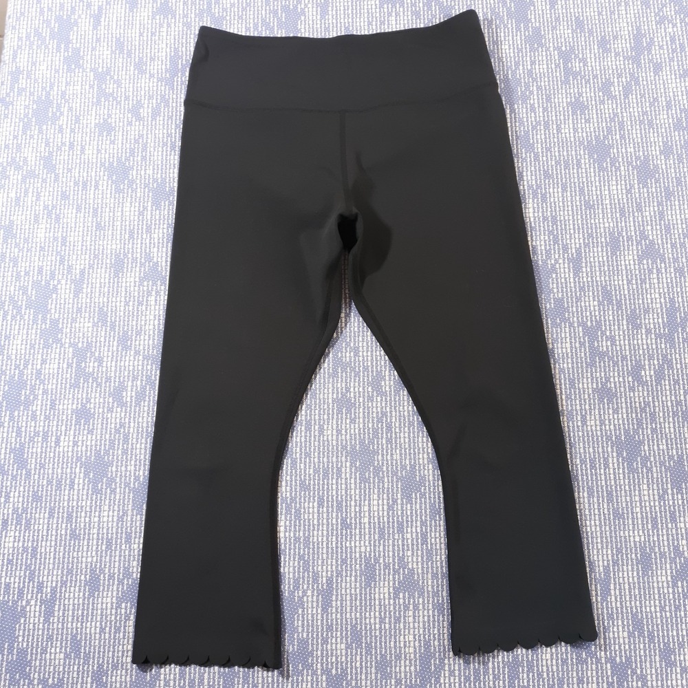 Kate Spade New York Leggings Black Womens Size Large Cropped Leg Pull On